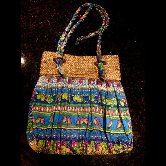 Bags Beautiful Fabric Straw Cappelli Boho Bag Purse Poshmark